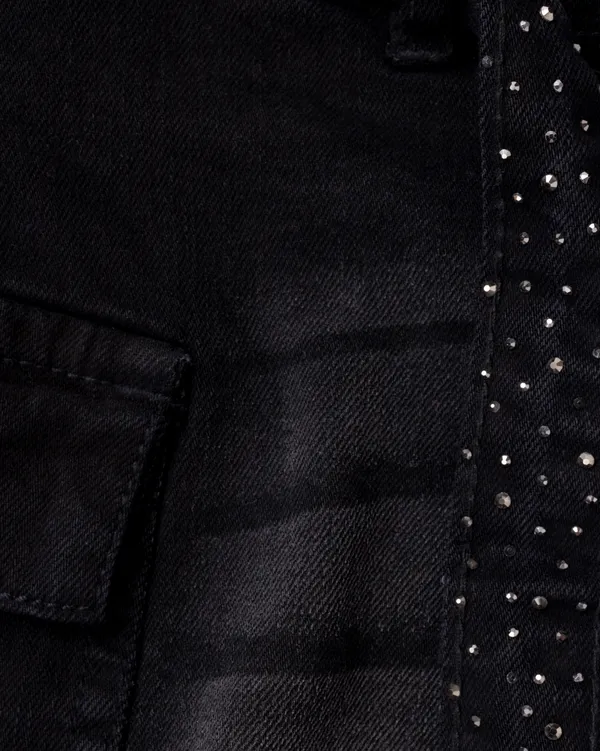 Black_Solid_Twill_Casual_Skirt_For_Girls