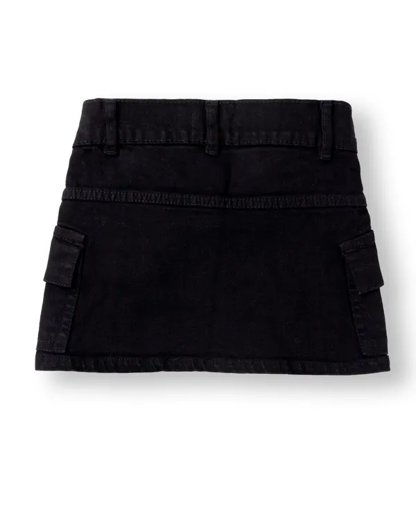 Black_Solid_Twill_Casual_Skirt_For_Girls
