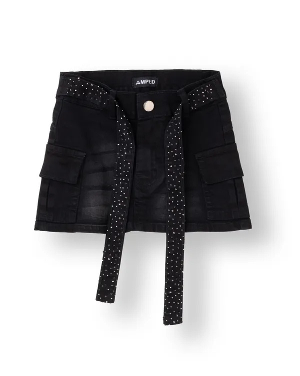 Black_Solid_Twill_Casual_Skirt_For_Girls