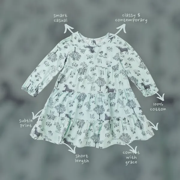 Sea_Green_Printed_Cotton_Casual_Dress_For_Girls