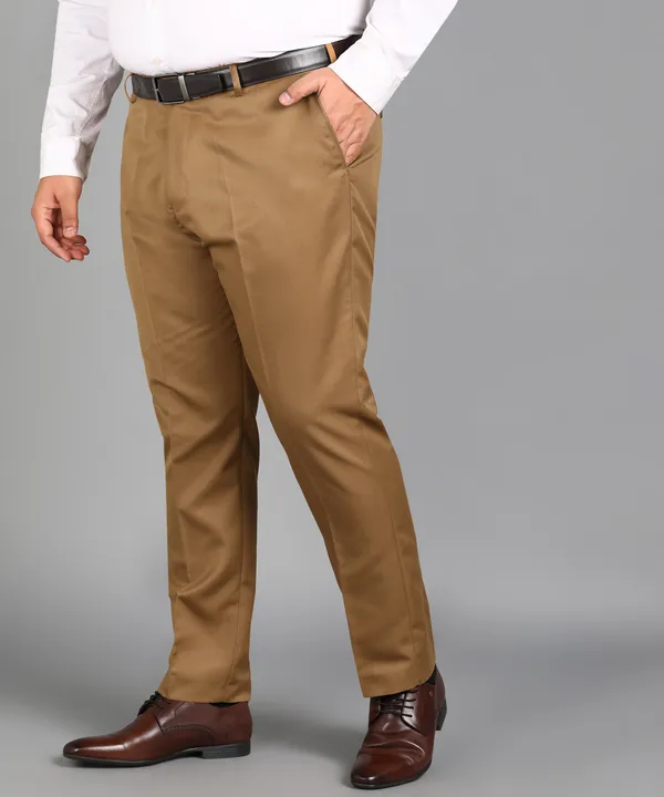 Khaki_Poly_Viscose_Mid_Rise_Plus_Size_Straight_Fit_Formal_Trouser_For_Men