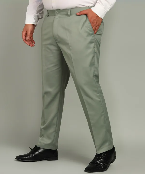 Light_Green_Poly_Viscose_Mid_Rise_Plus_Size_Straight_Fit_Formal_Trouser_For_Men