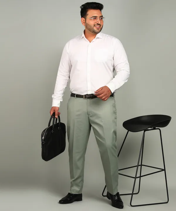 Light_Green_Poly_Viscose_Mid_Rise_Plus_Size_Straight_Fit_Formal_Trouser_For_Men