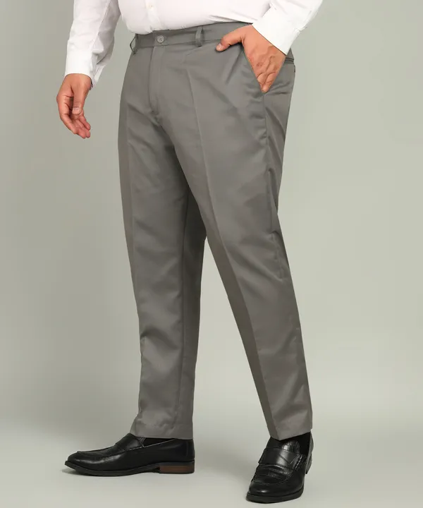 German_Grey_Poly_Viscose_Mid_Rise_Plus_Size_Straight_Fit_Formal_Trouser_For_Men