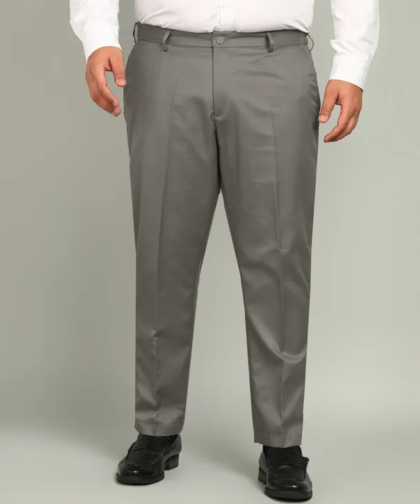 German_Grey_Poly_Viscose_Mid_Rise_Plus_Size_Straight_Fit_Formal_Trouser_For_Men