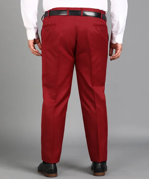 Maroon_Poly_Viscose_Mid_Rise_Plus_Size_Straight_Fit_Formal_Trouser_For_Men