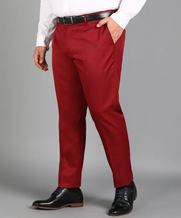 Maroon_Poly_Viscose_Mid_Rise_Plus_Size_Straight_Fit_Formal_Trouser_For_Men