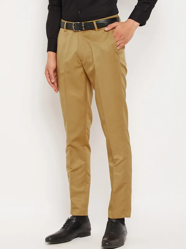 Khaki_Poly_Viscose_Mid_Rise_Straight_Fit_Formal_Trouser_For_Men