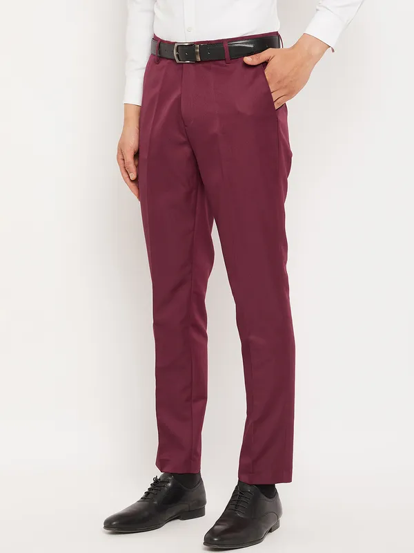 Maroon_Poly_Viscose_Mid_Rise_Straight_Fit_Formal_Trouser_For_Men