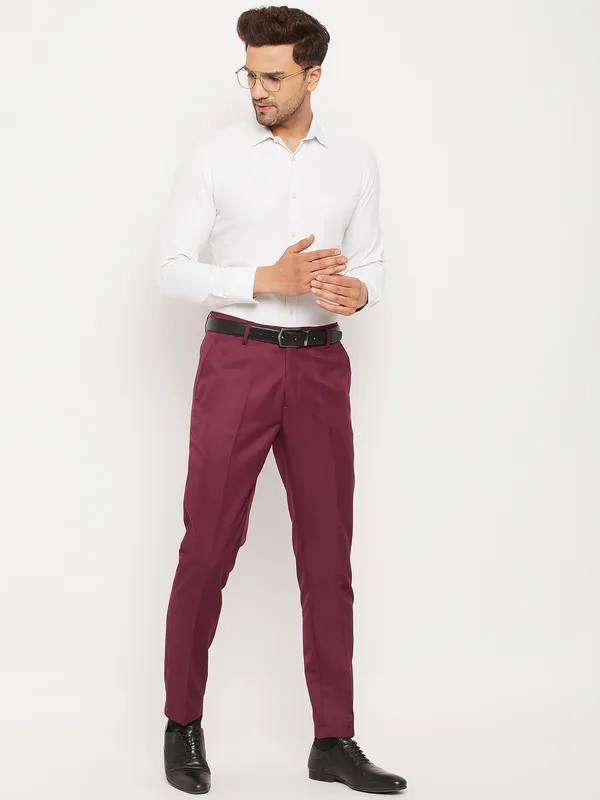 Maroon_Poly_Viscose_Mid_Rise_Straight_Fit_Formal_Trouser_For_Men
