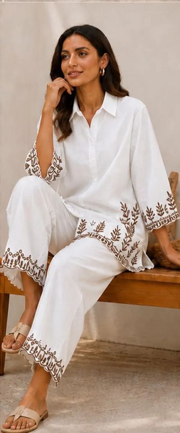 Women_Premium_Cotton_Co-Ord_Set_with_Embroidered_Shirt_Style_Top_and_Palazzo_Pants