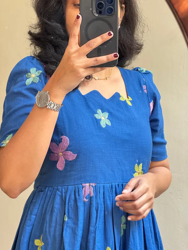 Blue_Cotton_Beautiful_Embroidary_Work_Midi_Kurti_For_Women