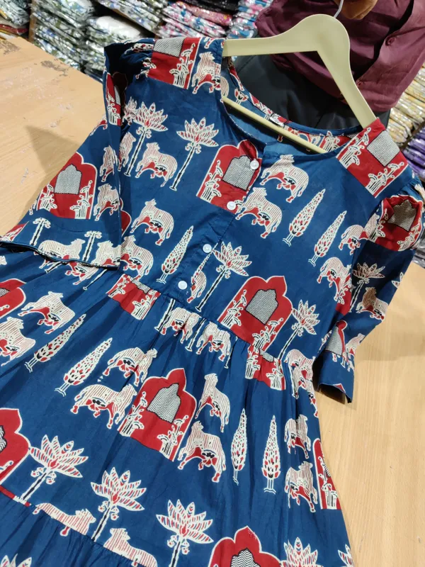 Chic_Blue_Cotton_Puff_Sleeve_Midi_Dress__Summer_Collection_Launch