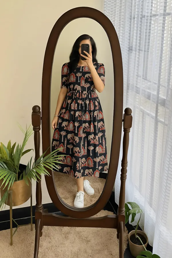 Bold_Black_Cotton_Puff_Sleeve_Midi_Dress__Summer_Collection_Launch