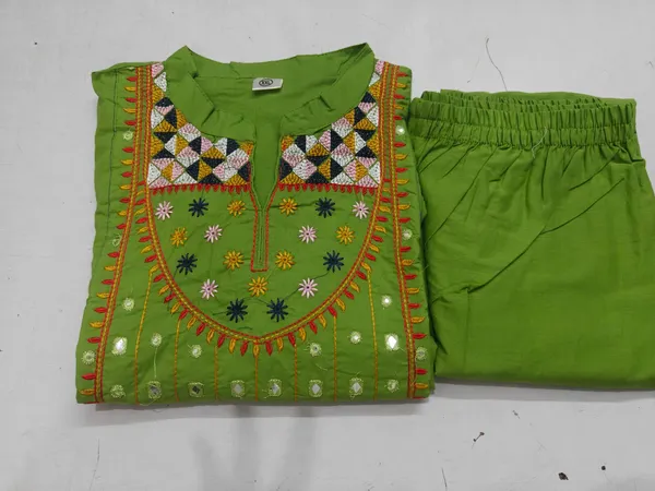 Women_Cotton_Embroidered_Mirror_Work_Kurta_Pant_Dupatta_Set
