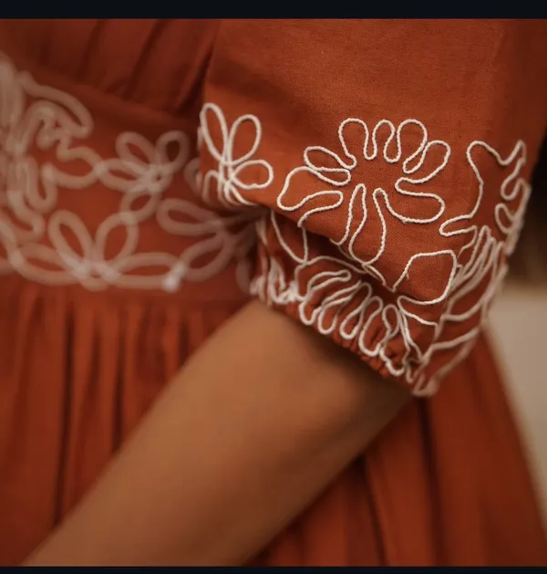 Classy_cotton_gown_dress_with_embroidered_detailing_and_graceful_summer_silhouette