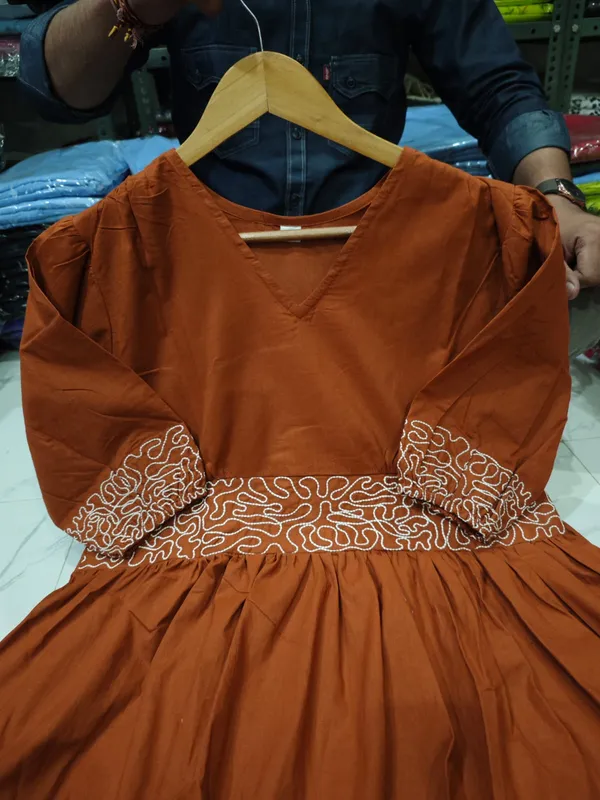 Classy_cotton_gown_dress_with_embroidered_detailing_and_graceful_summer_silhouette