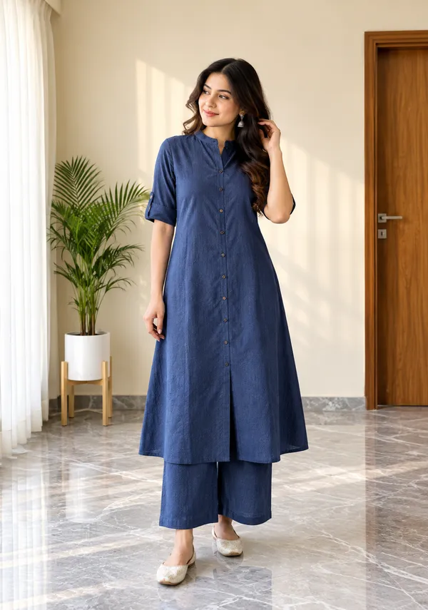 Women's_A-Line_Cotton_Kurti_Palazzo_Set_with_Katha_Work