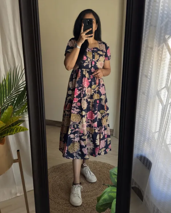 Beautiful_Cotton_Midi_Kurti_with_Puff_Sleeves_-_Floral_Print
