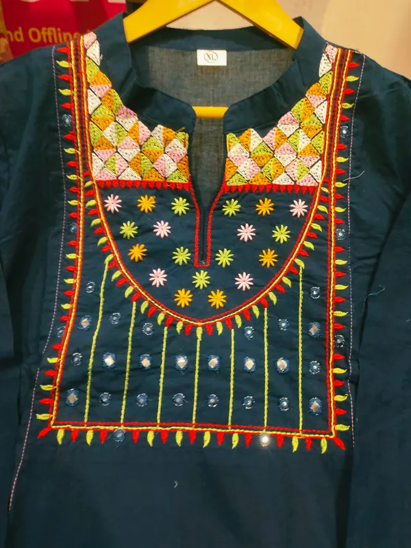 Women_Cotton_Embroidered_Mirror_Work_Kurta_Pant_Dupatta_Set
