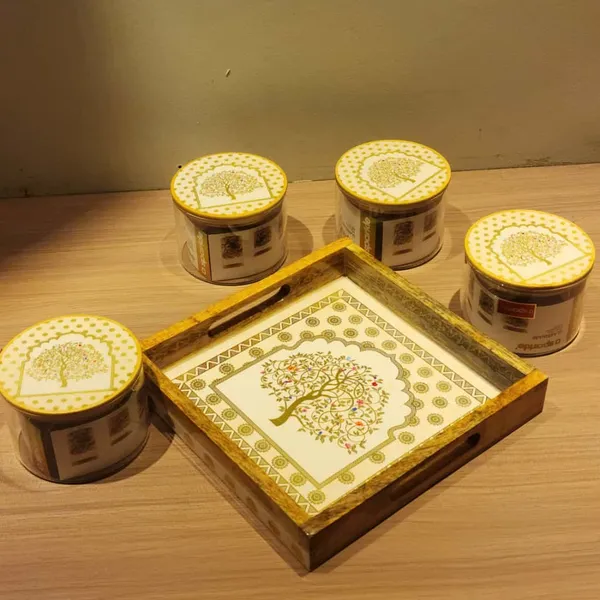 Luxury_Glass_Jar_Set_with_Wooden_Tray_–_4_Airtight_Storage_Jars_with_Designer_Lids_for_Kitchen,_Dining_&_Gifting_(Golden_Bird)