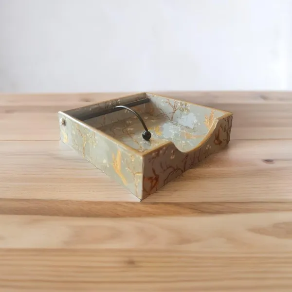 Grey_Home_Goods_Square_Tissue_Tray_|_Square_Napkin_Holder_|Tissue_Paper_Case_Dispenser/Facial_Tissue_Holder_For_Home_And_Office_(Golden_Bird)