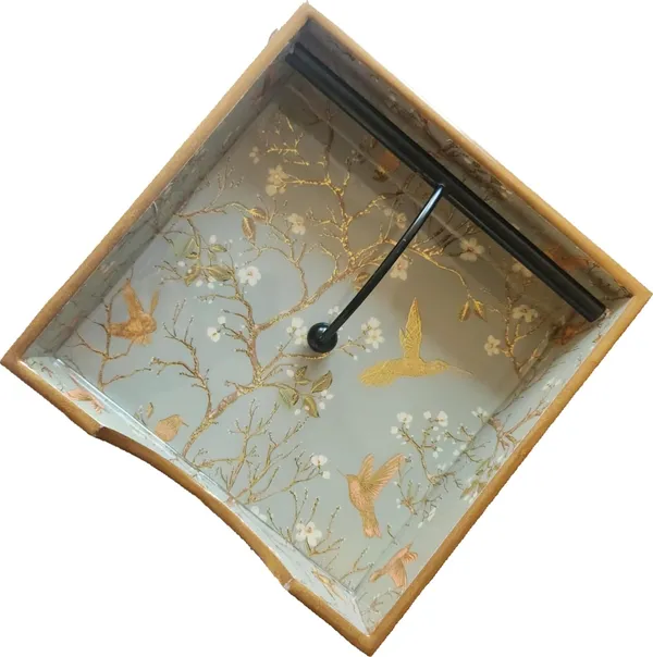 Grey_Home_Goods_Square_Tissue_Tray_|_Square_Napkin_Holder_|Tissue_Paper_Case_Dispenser/Facial_Tissue_Holder_For_Home_And_Office_(Golden_Bird)