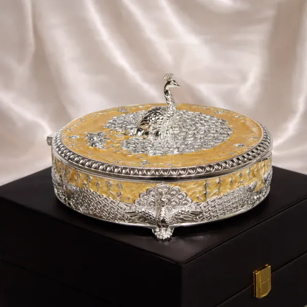 Round_German_Silver_Peacock_Dry_Fruit_Box_