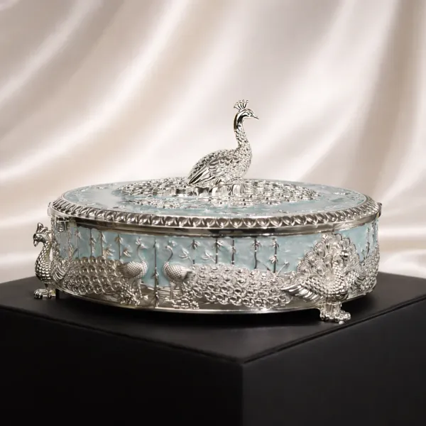 Round_German_Silver_Peacock_Dry_Fruit_Box_