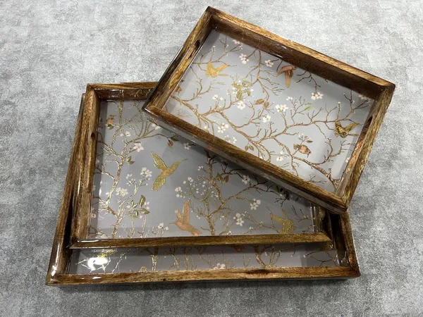 Set_of_3_-_Golden_Bird_Wooden_Tray_Handcrafted_Trays