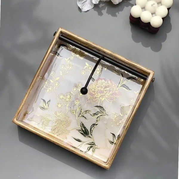White_Home_Goods_Square_Tissue_Tray_|_Square_Napkin_Holder_|Tissue_Paper_Case_Dispenser/Facial_Tissue_Holder_For_Home_And_Office_(White_Flower)