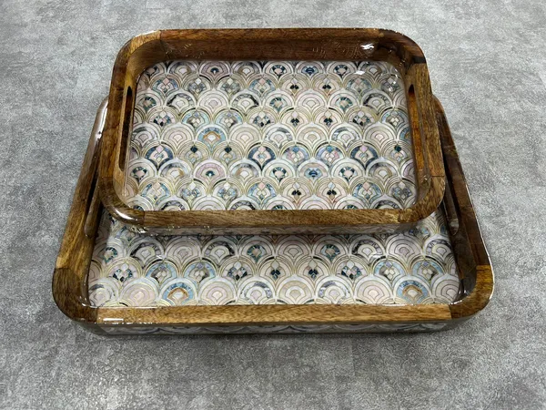 Set_of_2_-_Wooden_Tray_Celestial_Shell_-_Serving_Trays_with_Handles_|_Decorative_Tray_for_Kitchen,_Dining_&_Home_Decor