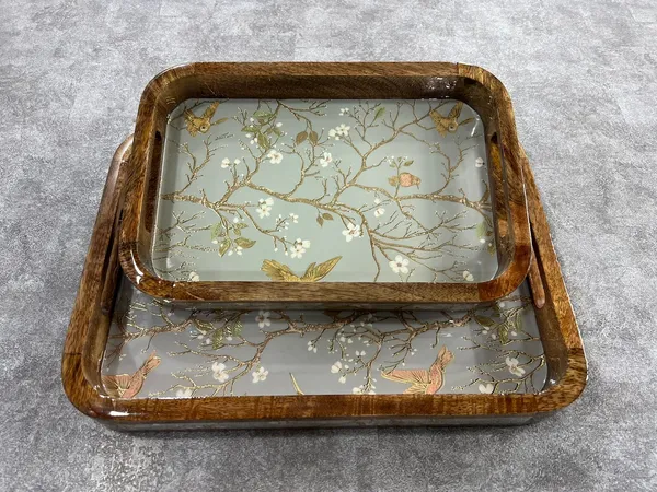 Set_of_2_-_Wooden_Tray_Golden_Bird_-__Serving_Trays_with_Handles_|_Decorative_Tray_for_Kitchen,_Dining_&_Home_Decor