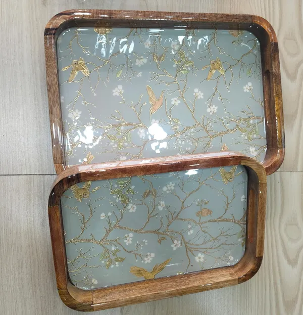 Set_of_2_-_Wooden_Tray_Golden_Bird_-__Serving_Trays_with_Handles_|_Decorative_Tray_for_Kitchen,_Dining_&_Home_Decor
