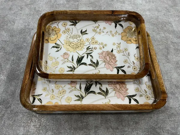 Set_of_2_-_Wooden_Tray_White_Flower_-_Serving_Trays_with_Handles_|_Decorative_Tray_for_Kitchen,_Dining_&_Home_Decor