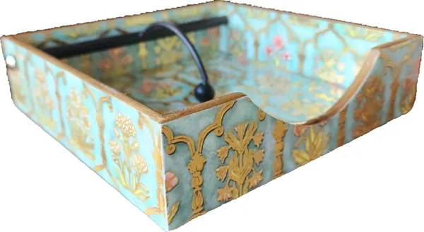 Royal_Bouquet_Home_Goods_Square_Tissue_Tray_|_Square_Napkin_Holder_|Tissue_Paper_Case_Dispenser/Facial_Tissue_Holder_For_Home_And_Office_(Royal_Bouquet)
