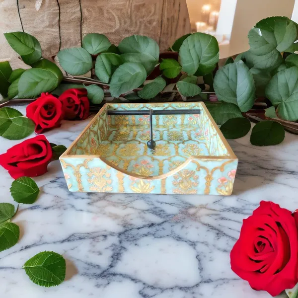 Royal_Bouquet_Home_Goods_Square_Tissue_Tray_|_Square_Napkin_Holder_|Tissue_Paper_Case_Dispenser/Facial_Tissue_Holder_For_Home_And_Office_(Royal_Bouquet)