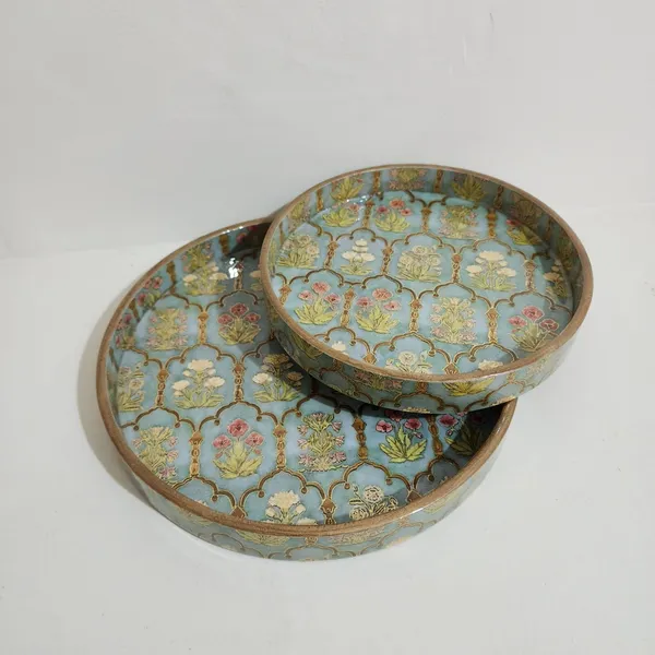 Pack_of_2_Royal_Bouquet_Round_Handcrafted_Wooden_Trays
