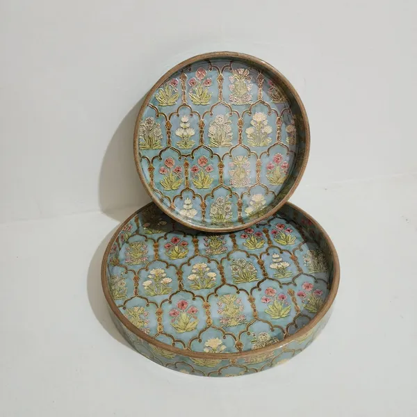 Pack_of_2_Royal_Bouquet_Round_Handcrafted_Wooden_Trays