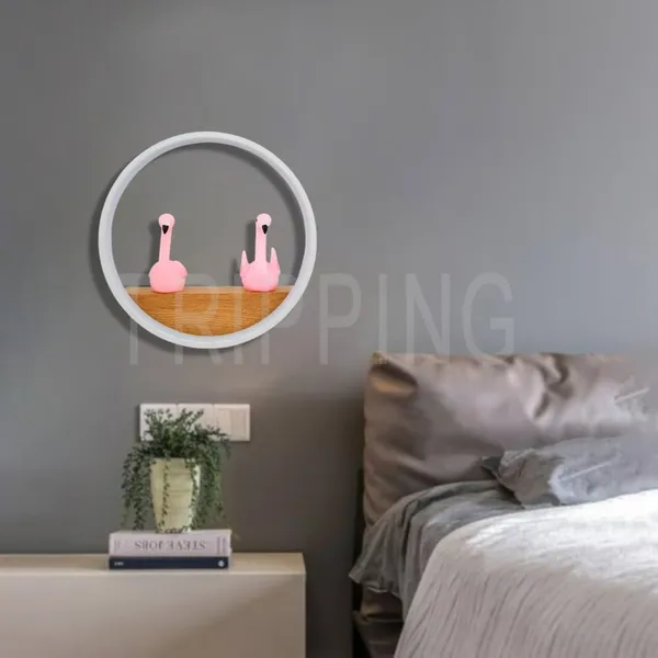 White_&_Pink_Decorative_Flamingo_Design_10_Watt_Wall_Lamp