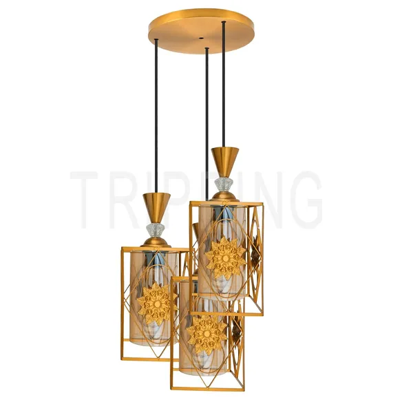 Golden_Decorative_12_Watt_3-Light_Hanging_Pendant_Lamp
