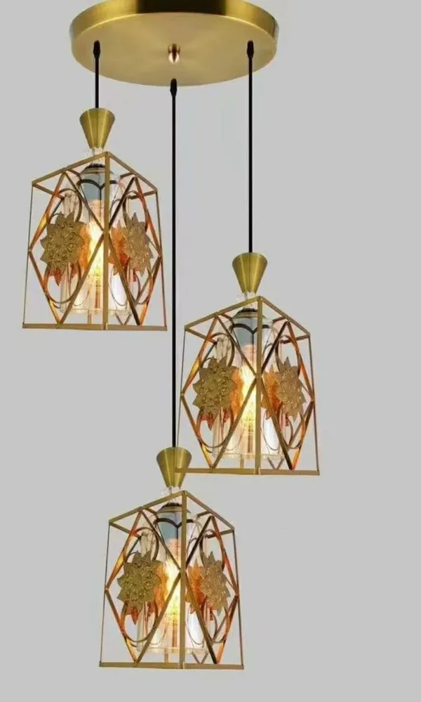 Golden_Decorative_12_Watt_3-Light_Hanging_Pendant_Lamp