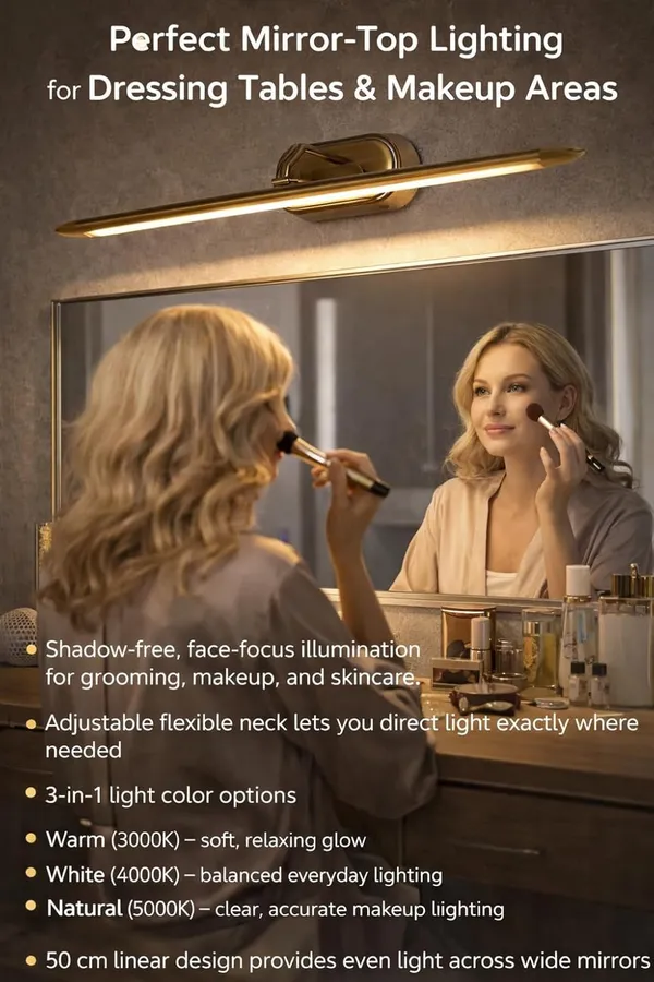 Tripping_Body_Color_12w_Antique_3_In_1_Led_Wall_Lamp_Adjustable_Warm_White_Natural_Light_Flexible_Neck_50cm_Length_15cm_Thickness_Spot_Focus_Light_For_Pictures_Mirror_Washbasins