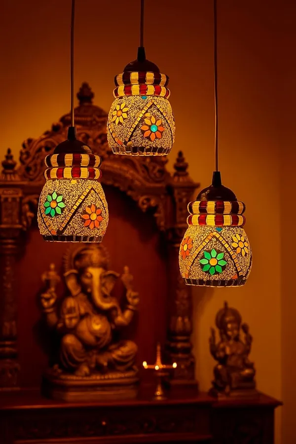 Tripping_Ceiling_Pendant_3_Light_Hanging_Light_Chandelier_Jhoomer_Antiques_Mosaic_Traditional_Glass_Modern_Decorative_Ceramic_Classic_Lamp_For_Home_Decor_Adjustable_Multicolour_E27_Bulb_Free_27watt