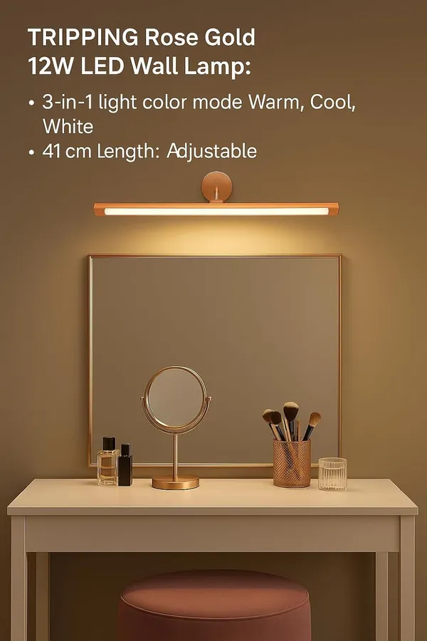 Tripping_12_Watt_3_In_1_Warm_White_White_Natural_White_Light_Led_Display_Adjustable_Up_N_Down_Curve_Flexible_Neck_Wall_Lamp_Picture_Mirror_Spot_Focus_Light_Three_In_One_Body_Color_12watt_Rose_Gold