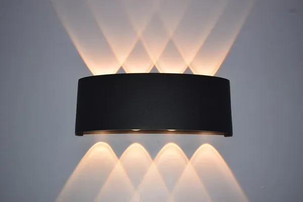 Tripping_8_Watt_Warm_White_Indoor_Outdoor_Wall_Lamp_Curved_Black_Led_Light_Shade_Up_And_Down_Lighting_Waterproof_Die_Cast_Aluminum_8_Leds_1w_Each_Creates_Cross_Sign_Impression_On_Wall_22