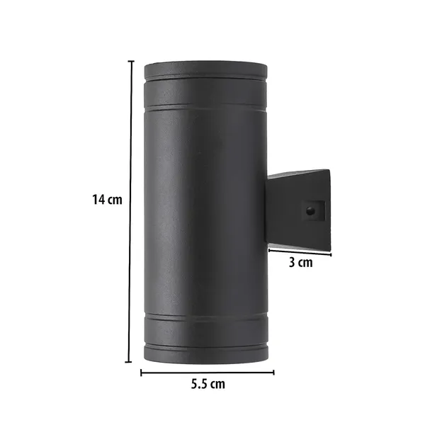 Trippiing_10watt_Waterproof_Warm_White_Led_Wall_Lamp_Up_Down_Light_Design_For_Indoor_And_Outdoor_Use_Black_Cylinder_Body_Durable_And_Stylish_Decor