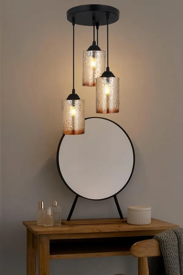 Tripping_Adjustable_3_Light_Rainbow_Dotted_Flower_Glass_Ceiling_Hanging_Jhoomar_Pendant_Lamp_With_E27_Holder_And_Led_Bulbs