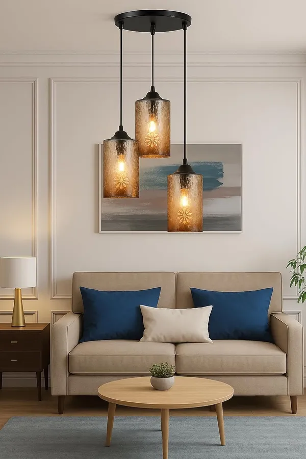 Tripping_Adjustable_3_Light_Rainbow_Dotted_Flower_Glass_Ceiling_Hanging_Jhoomar_Pendant_Lamp_With_E27_Holder_And_Led_Bulbs