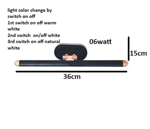 Tripping_06_Watt_3_In_1_Warm_White_White_Natural_White_Light_Led_Display_Adjustable_Up_N_Down_Curve_Flexible_Neck_Wall_Lamp_Picture_Mirror_Spot_Focus_Light_Three_In_One_Body_Color_6watt_Black_Body